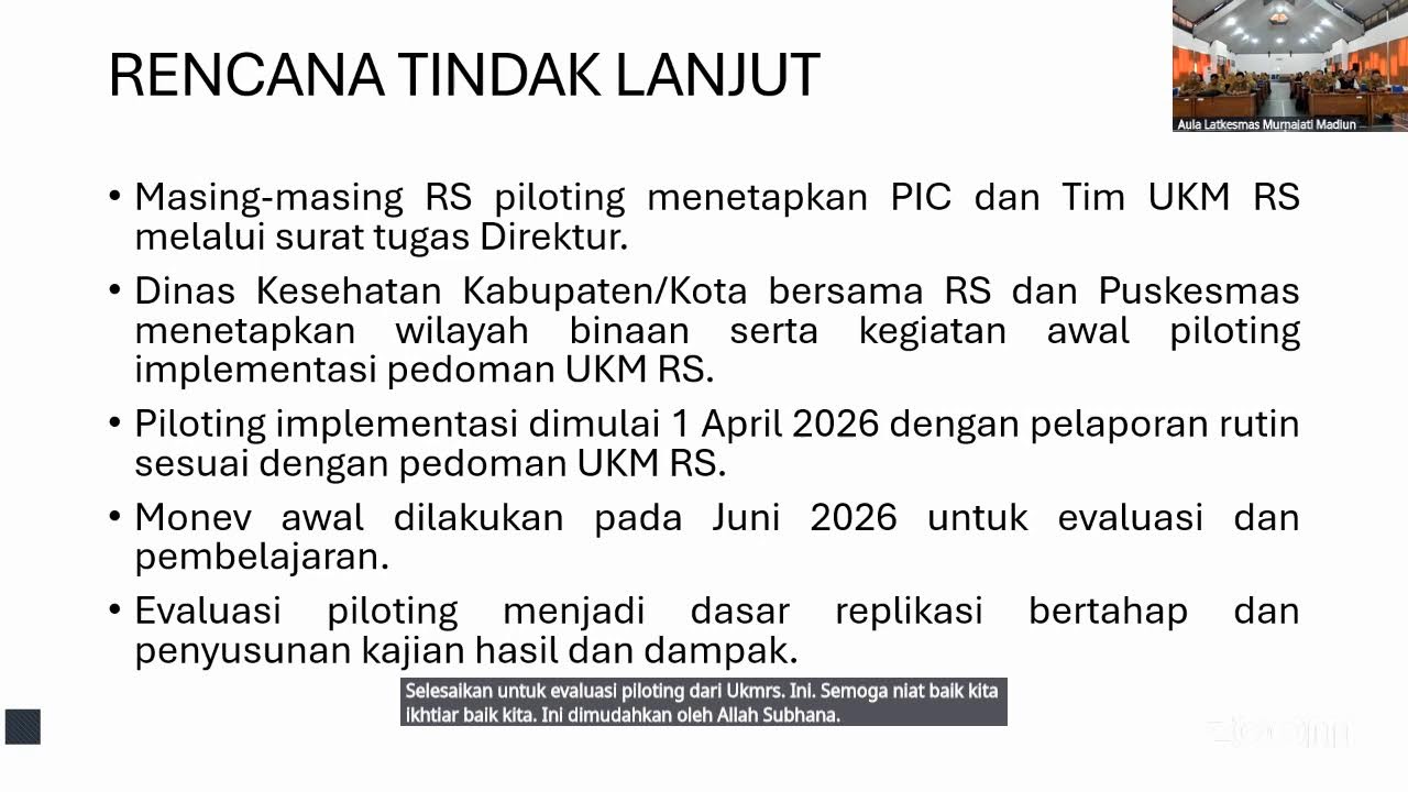 Sosialisasi Buku Pedoman Upaya Kesehatan Masyarakat Rumah Sakit (UKM RS)  Provinsi Jawa Timur dan Ko
