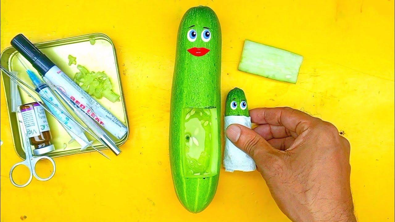 Caesarean Section for Cucumber!Cucumber  surgery | fruit surgery| #foodsurgery #fruitsurgery
