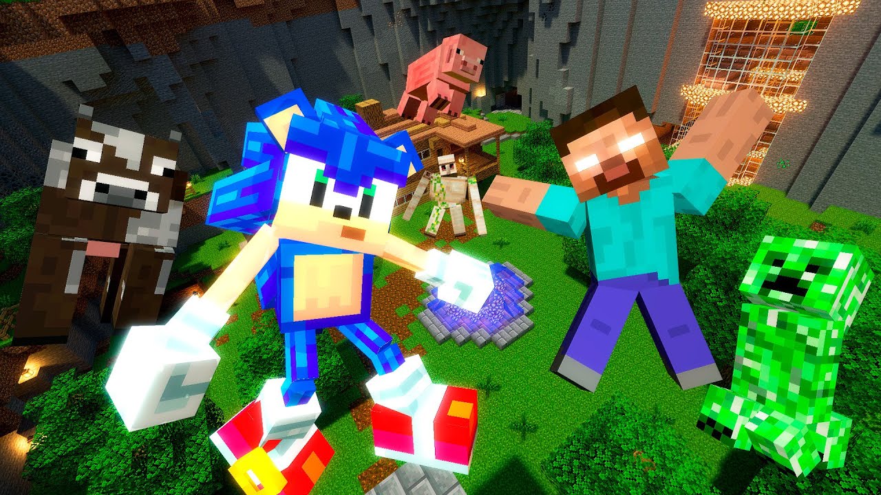 Gmod Minecraft Sonic vs Minecraft Mobs Funny Ragdolls ( Sonic , Steve , Creeper , Iron Golem )