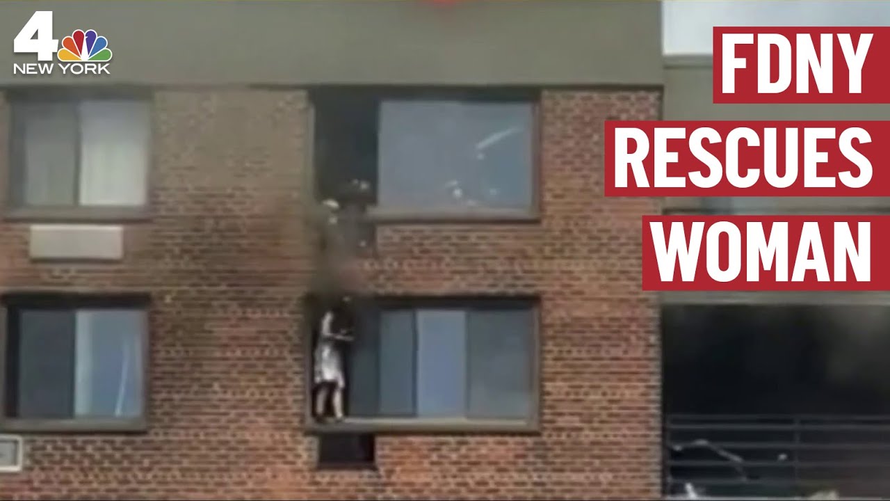 FDNY Rescues Woman Hanging Out of 16th Floor Window During Harlem Fire | NBC New York
