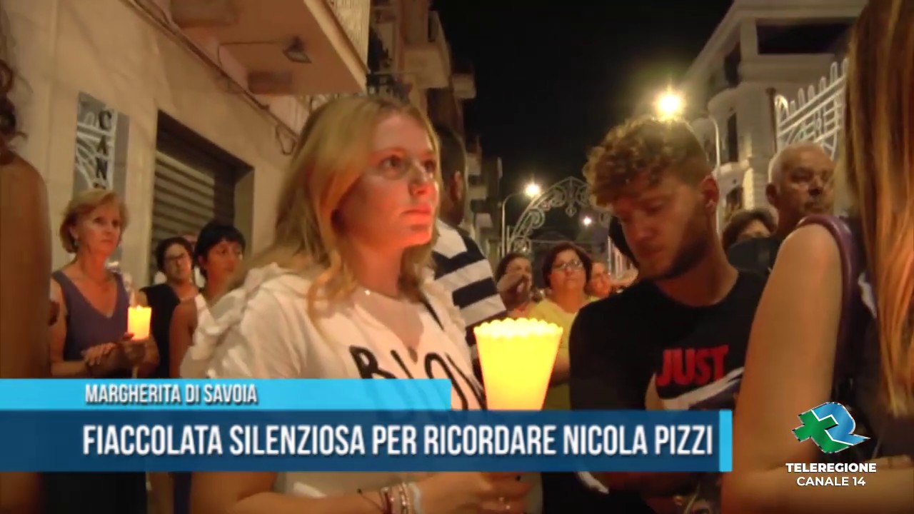 Margherita di Savoia Fiaccolata silenziosa per ricordare Nicola Pizzi TG Teleregione 30 08 2019 1 1