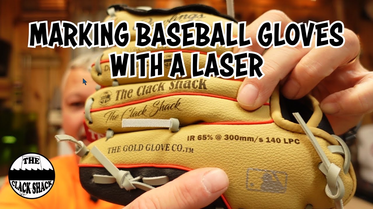 Marking baseball gloves with a laser