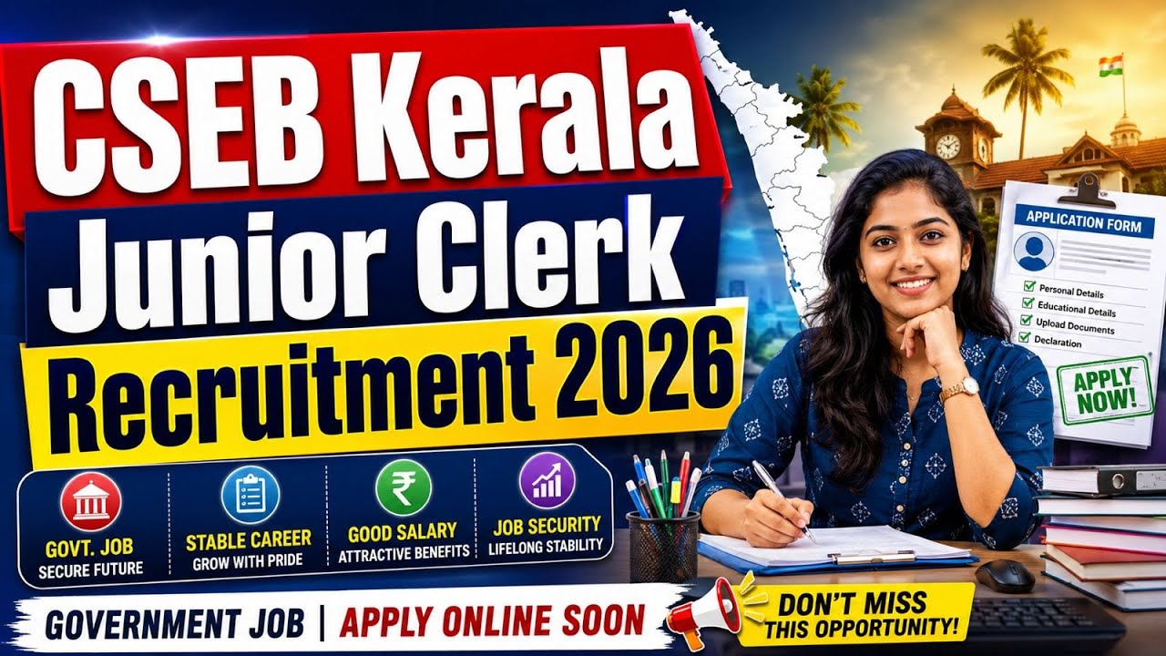 CSEB Kerala Junior Clerk Recruitment 2026 | How to Apply Online | Notification