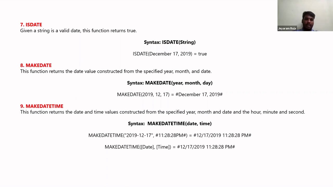 Tableau - Date and String Functions