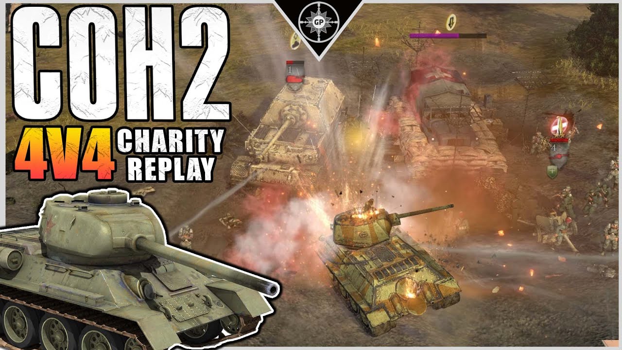Mass T-34 Charges Covered by a T-Rex | 4v4 Road to Arnhem | CoH2 Charity Cast #1