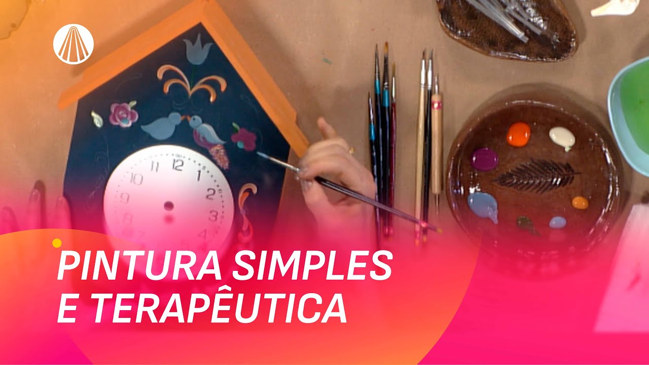 Aprenda a fazer um relógio decorado em pintura Bauernmalerei | Faça Você Mesmo