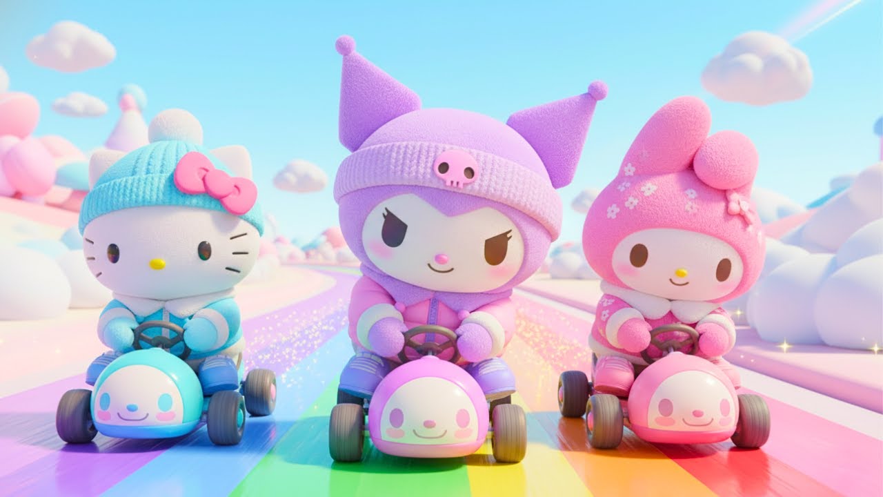 Kuromi My Melody Hello Kitty Race Through the Colorful Racing Realms