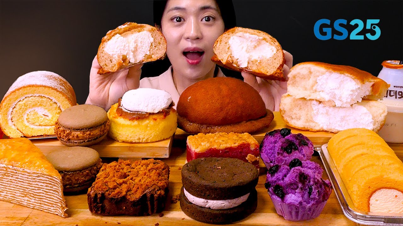 🏪GS25 신메뉴?!🍩퀄리티가 점점 높아지는 편의점 디저트 먹방❤ | GS Convenience Store Dessert - Macaroon, Bread ASMR Mukbang