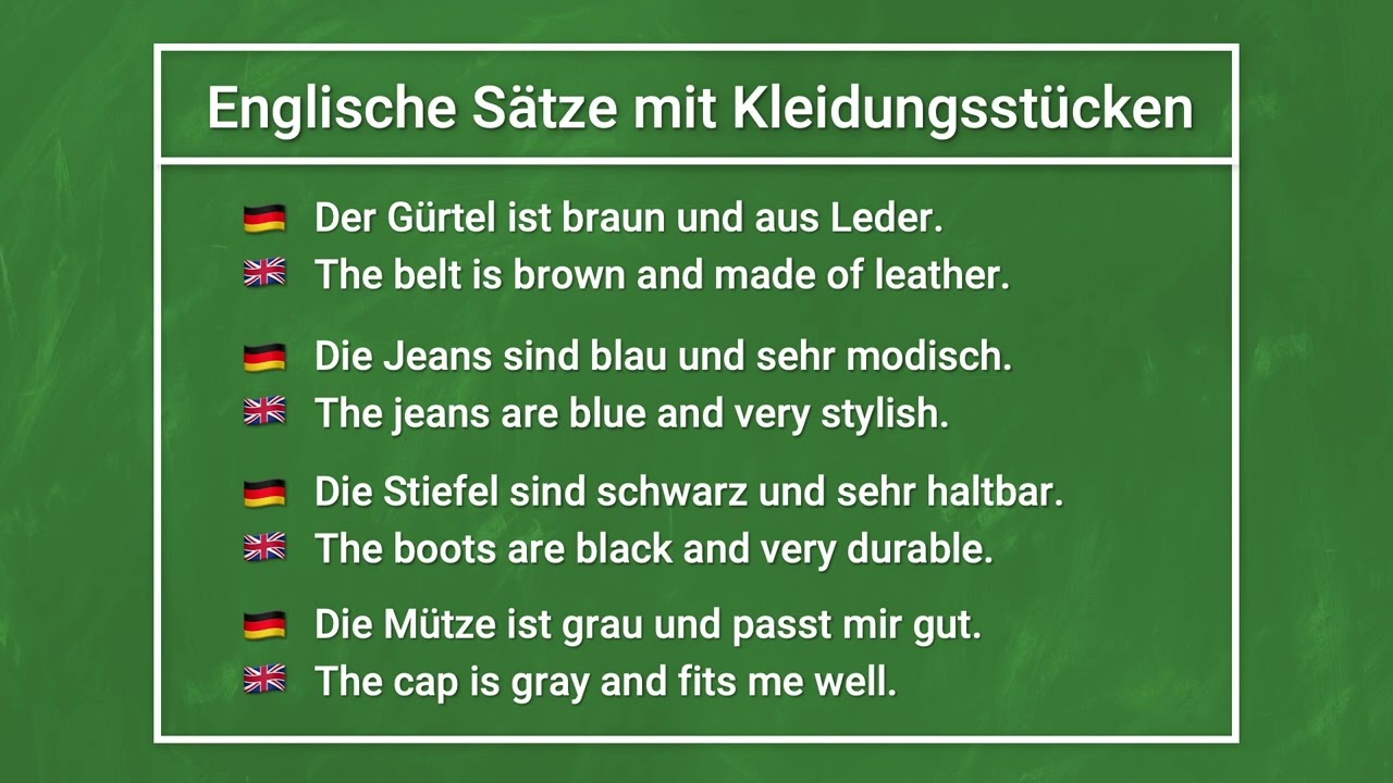 Englisch lernen: Beispielsätze zum Thema Kleidungsstücke