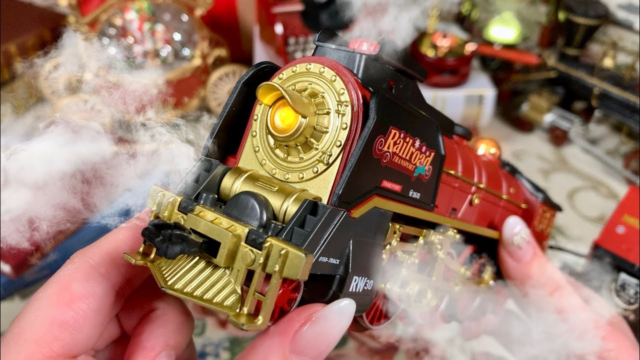 [🐰toy asmr🐰] NEW Classic Christmas Train PlaySet ASMR Satisfying with Unboxing No Talking Review Toy