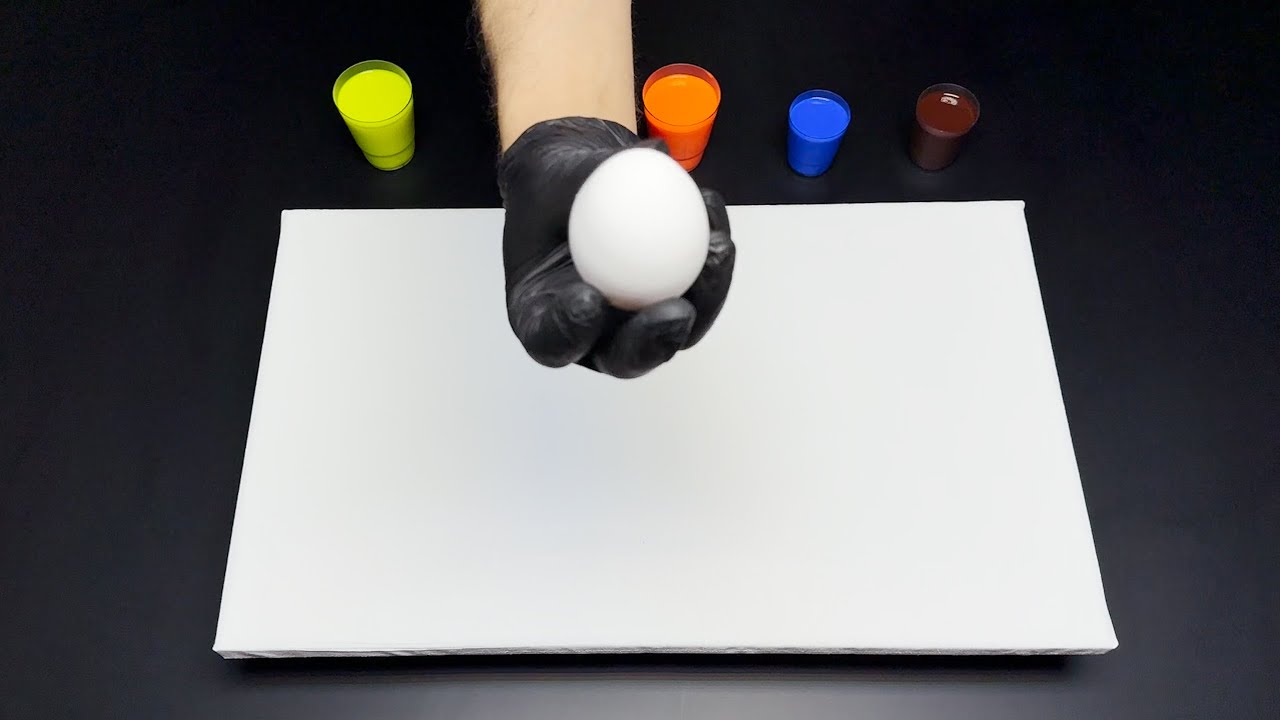 Painting with egg  - Fluid Art tutorial
