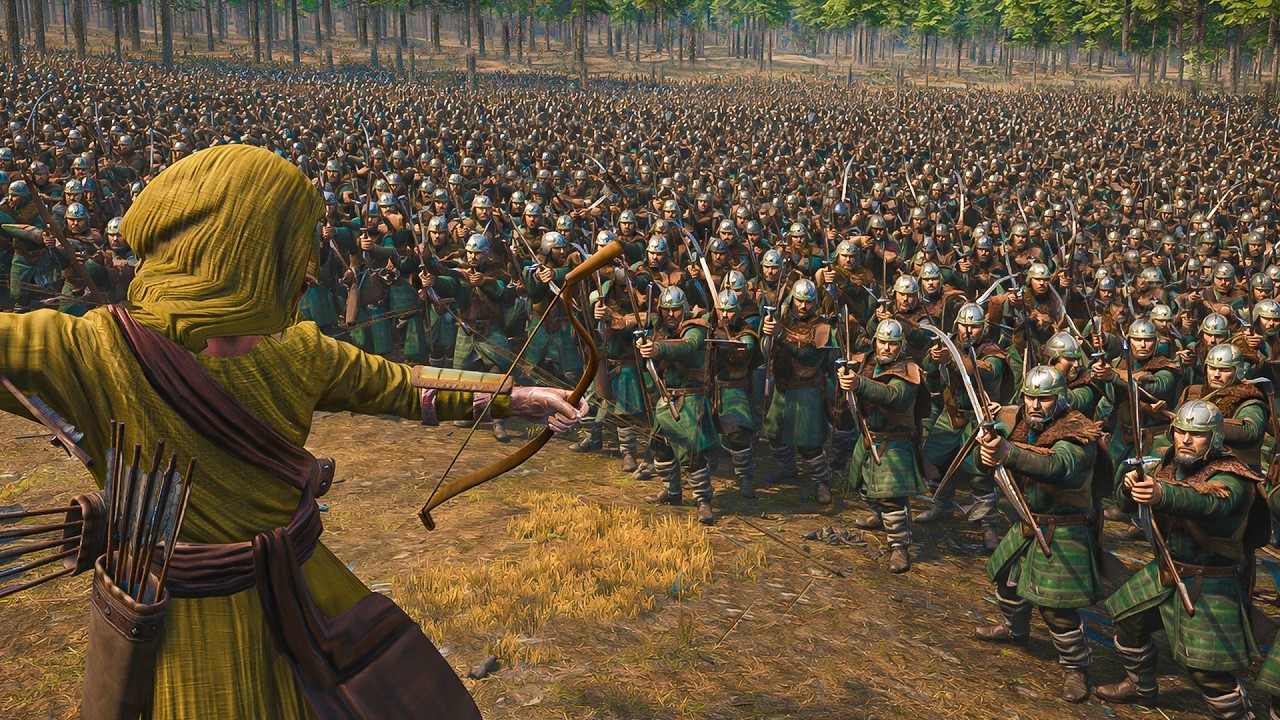 2,000 Battanian vs 2,000 Aserai Open Ground Battle | Mount & Blade 2 Bannerlord