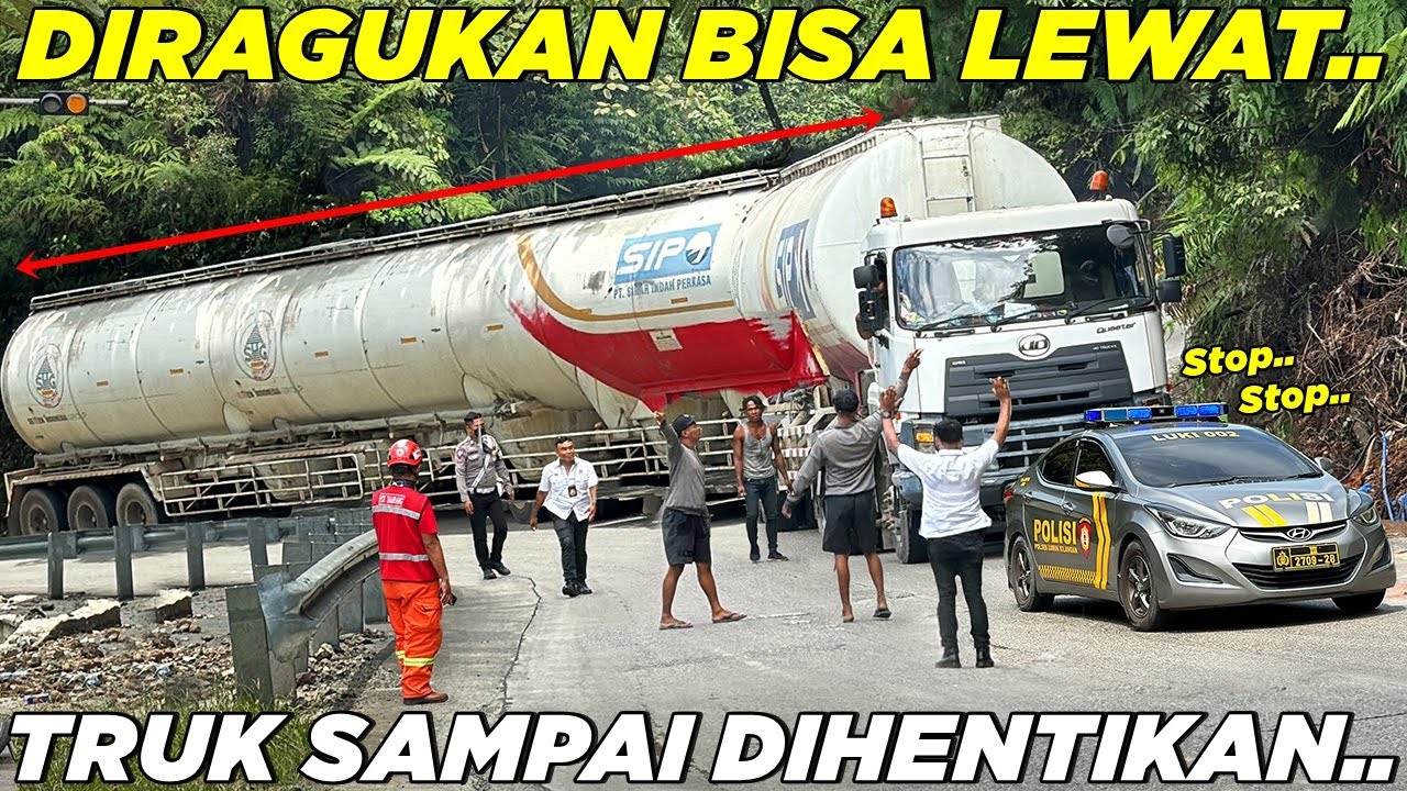 DIRAGUKAN BISA LEWAT !!! Perjalanan Truk Semen Terpanjang Sampai Harus Dihentikan di Sitinjau Lauik