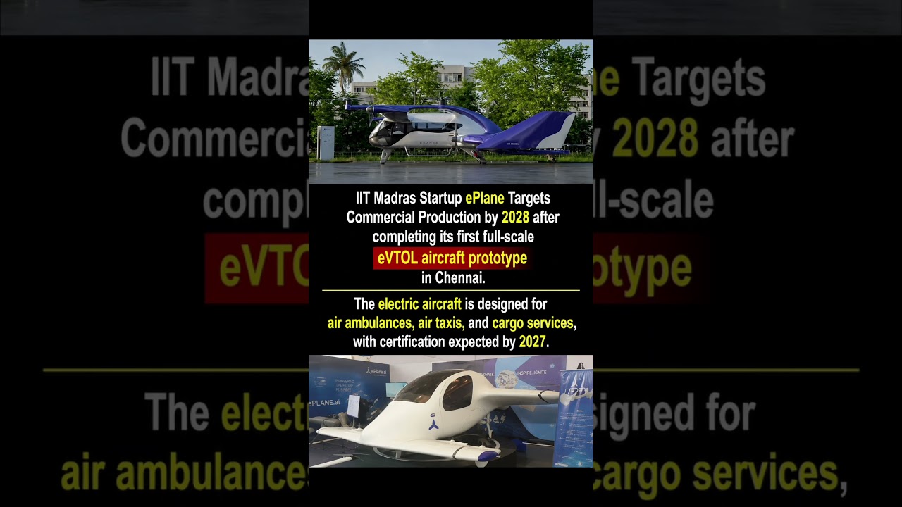 IIT Madras Startup Builds India's eVTOL Prototype ✈️⚡🇮🇳 #shorts #eVTOL