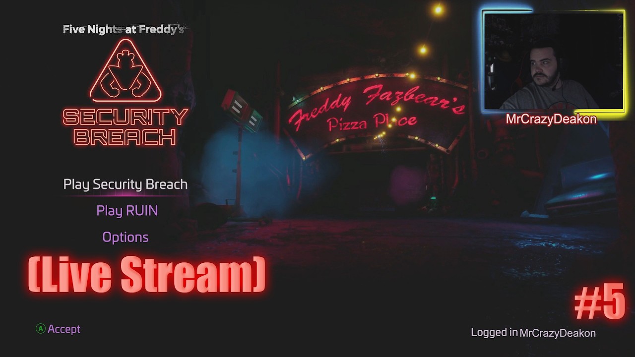 FNAF Security Breach (Live Stream) Part 5 Going For The Last 3 Endings!!!