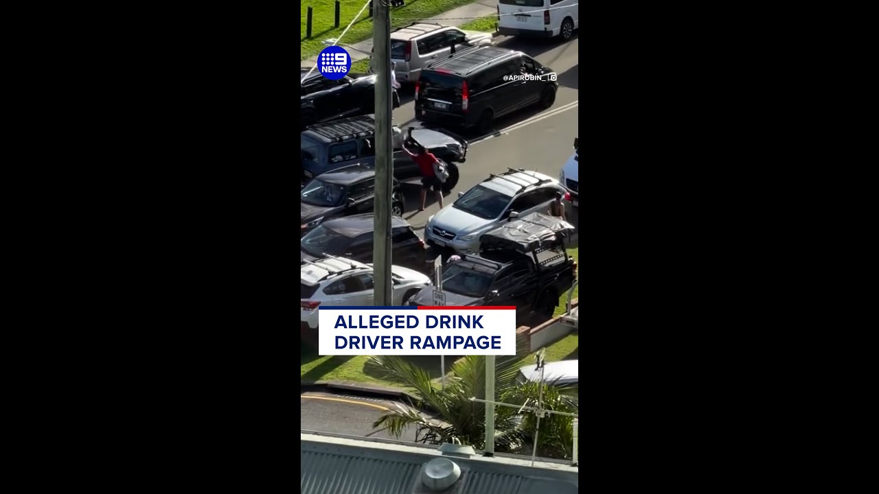 Alleged drink driver rampage on the Gold Coast | 9 News Australia