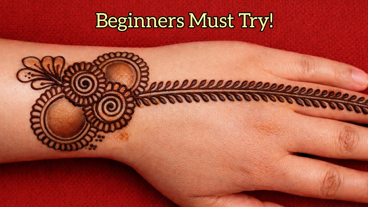 Easy Back Hand Mehndi Design Step by Step | Arabic Floral Mehndi | Beginner Friendly