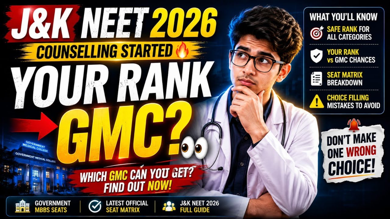 J&K NEET 2026 Counselling Started 🔥 YOUR RANK vs GMC! Which College Can You Get?