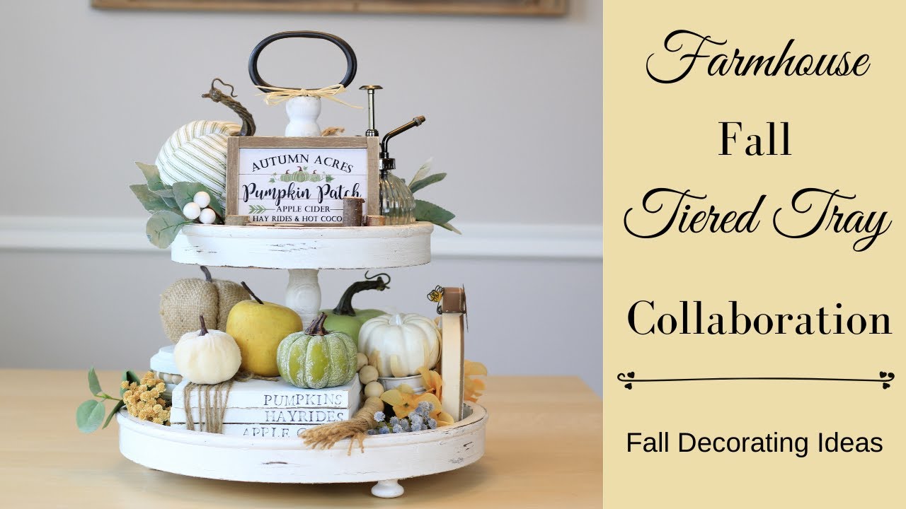FALL FARMHOUSE TIERED TRAYS | COLLAB WITH BROOKE NICCOLE | Fall Decor Ideas | Bluebird Home and DIY