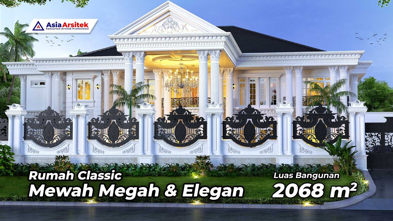 JASA ARSITEK RUMAH MEWAH BEKASI | Desain Rumah Classic Mewah 2 Lantai