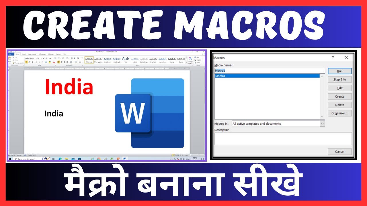Macros Command in Microsoft Word in Hindi Language | Macros in Word