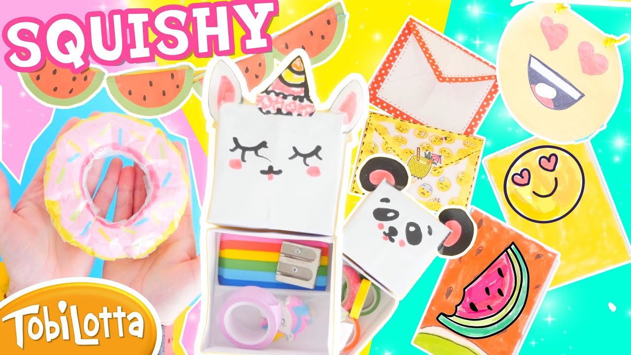 15 Bastelideen gegen Langeweile TobiLotta Basteln mit Kindern DIYs squishy basteln mit papier slime