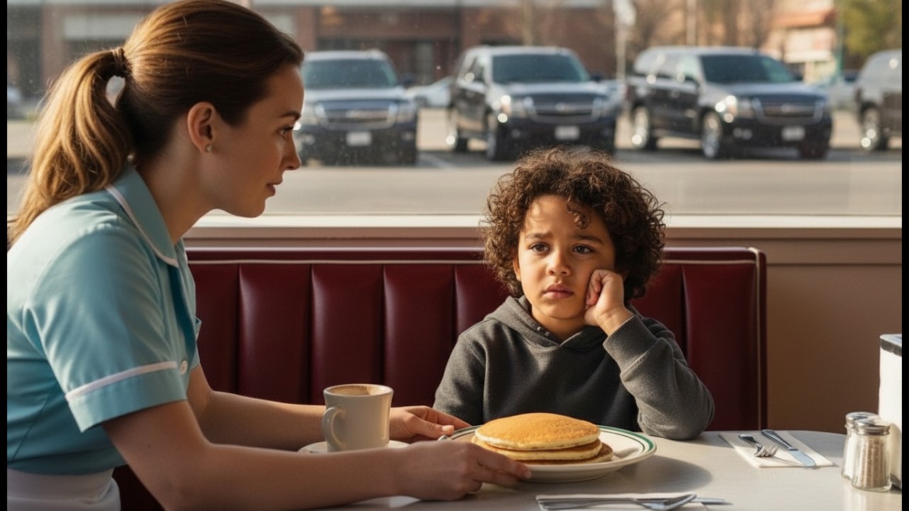 A Waitress Helped a dumb Boy… Then 4 Black SUVs Pulled Up