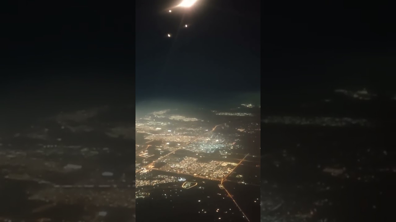 Islamabad at Night | Aerial View from Airplane Window 
