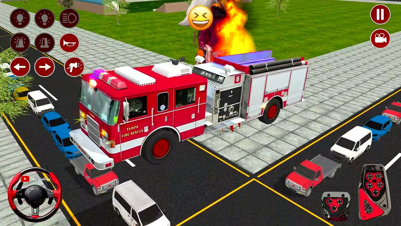 Rosenbauer Fire Truck Squad Team Nct Siren - Firefighter Sam Rescue mission | Android Gameplay iOS