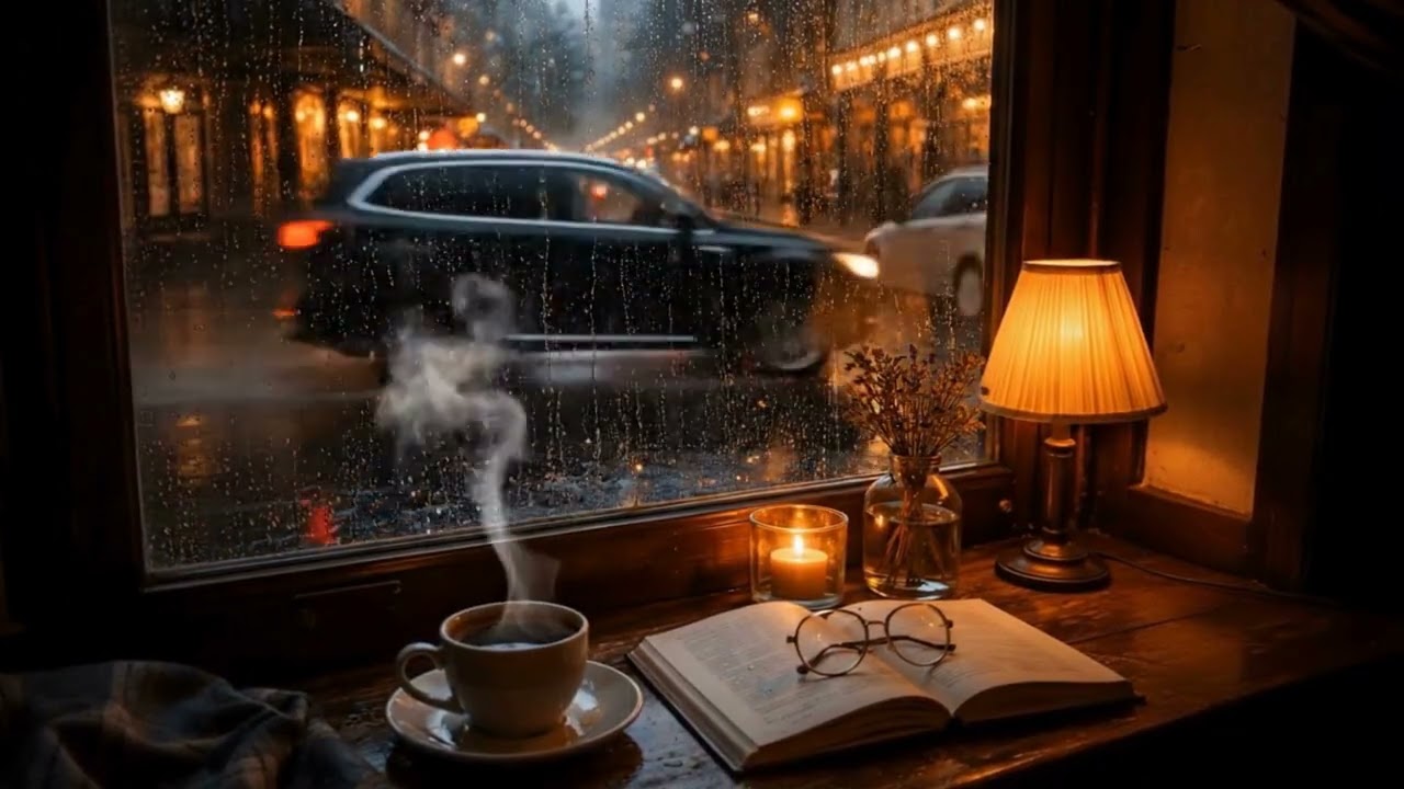 You are Reading Alone 📖 Cafe Nook Ambience ☕️🌧 by a Rainy Window