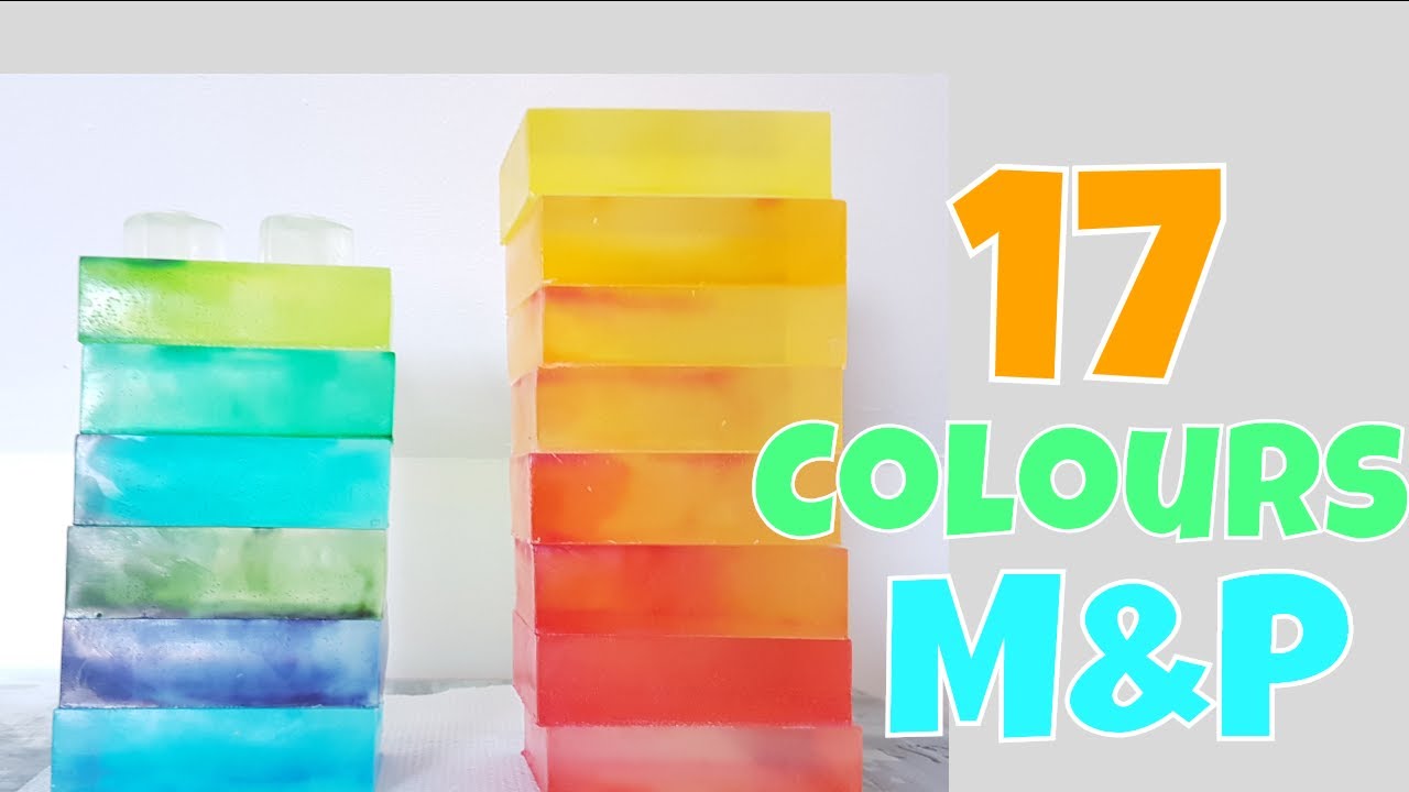 17 Different Transparent Coloured Melt and Pour Soap Bars | Pink Grapefruit + China Oil