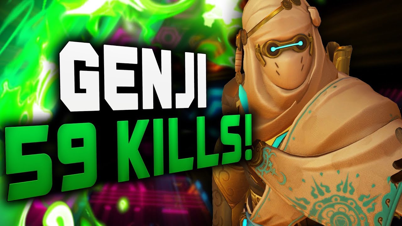 Insane Nano Genji - Necros! 59 ELIMS! [ OVERWATCH SEASON 14 TOP 500 ]
