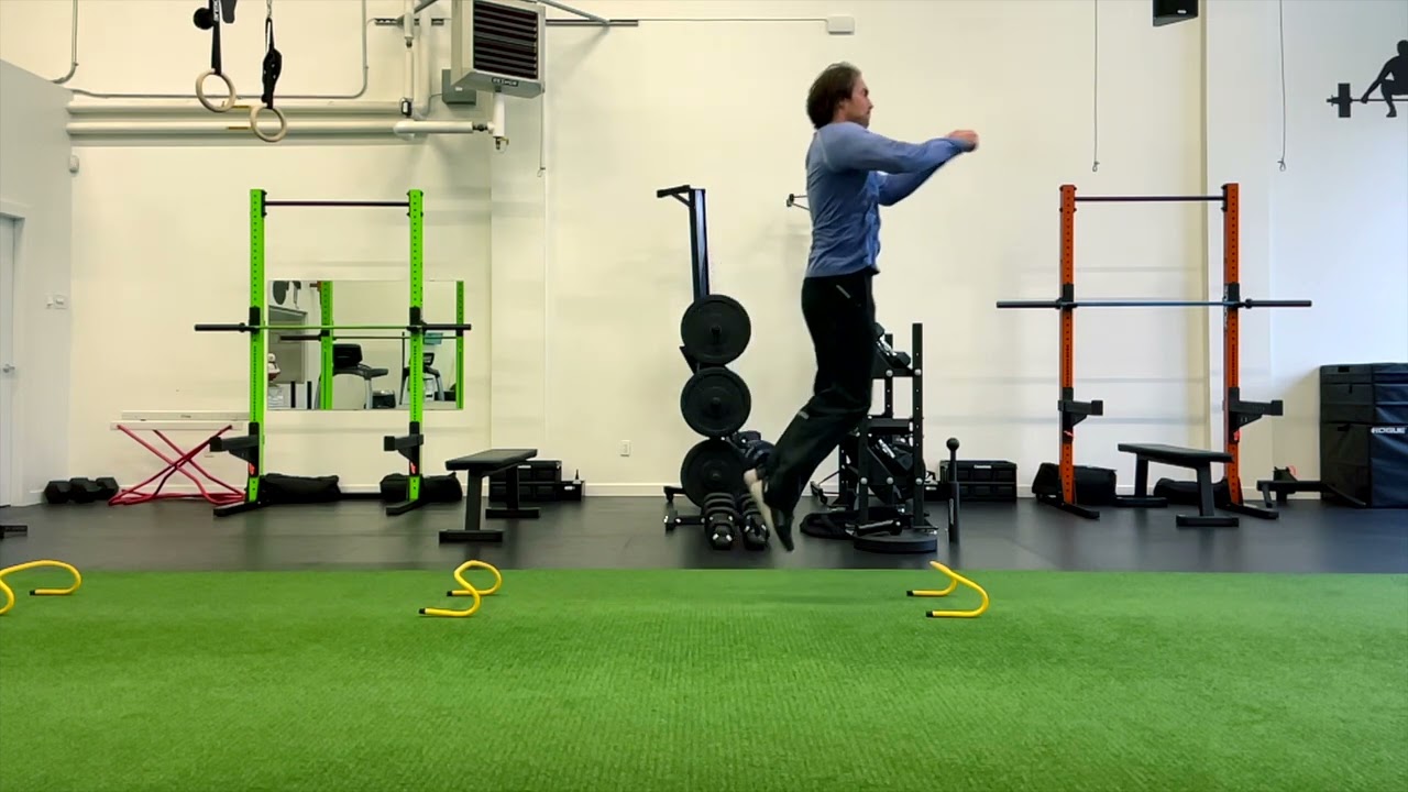 Mini hurdles ankle hops