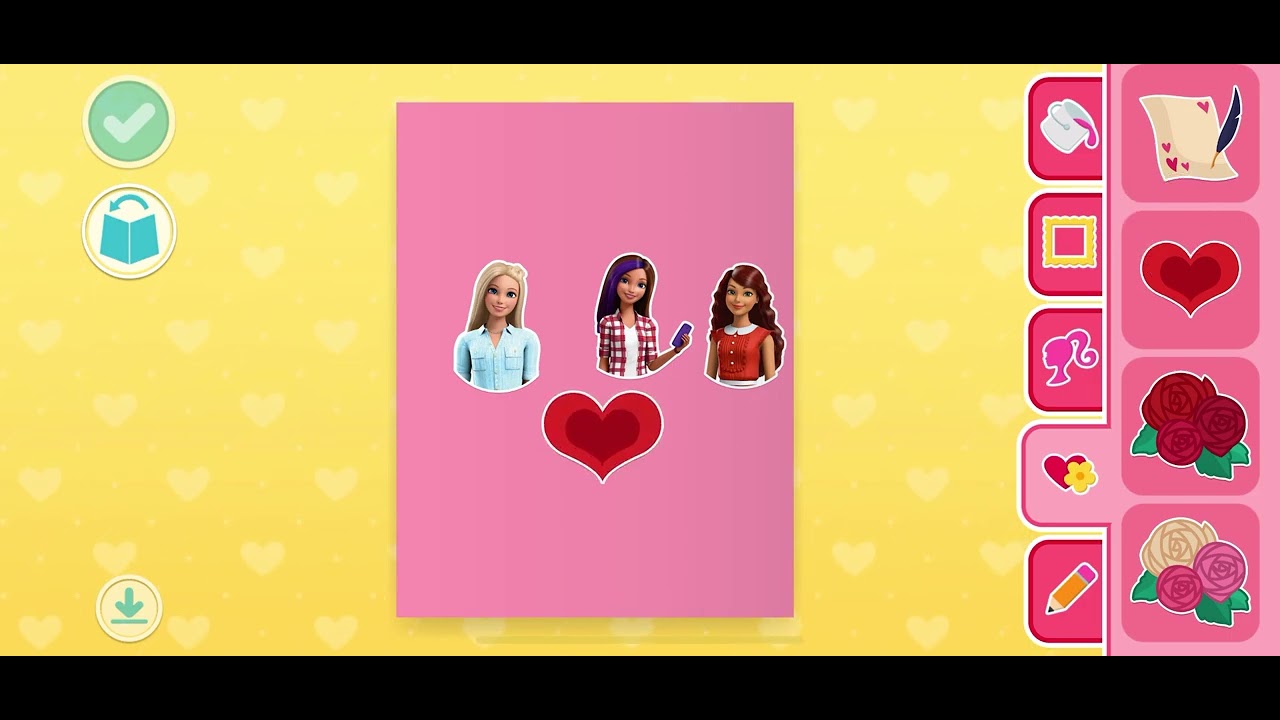Barbie Dreamhouse Mother’s Day gift card color red heart pink 