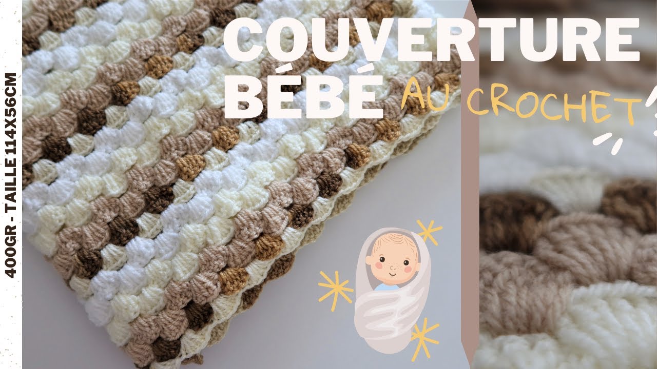 Tuto couverture bébé au crochet facile - How to make a baby blanket