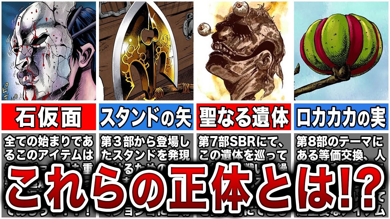歴代ジョジョに登場した全てのキーアイテムの真相・目的を徹底解説【ゆっくり解説】