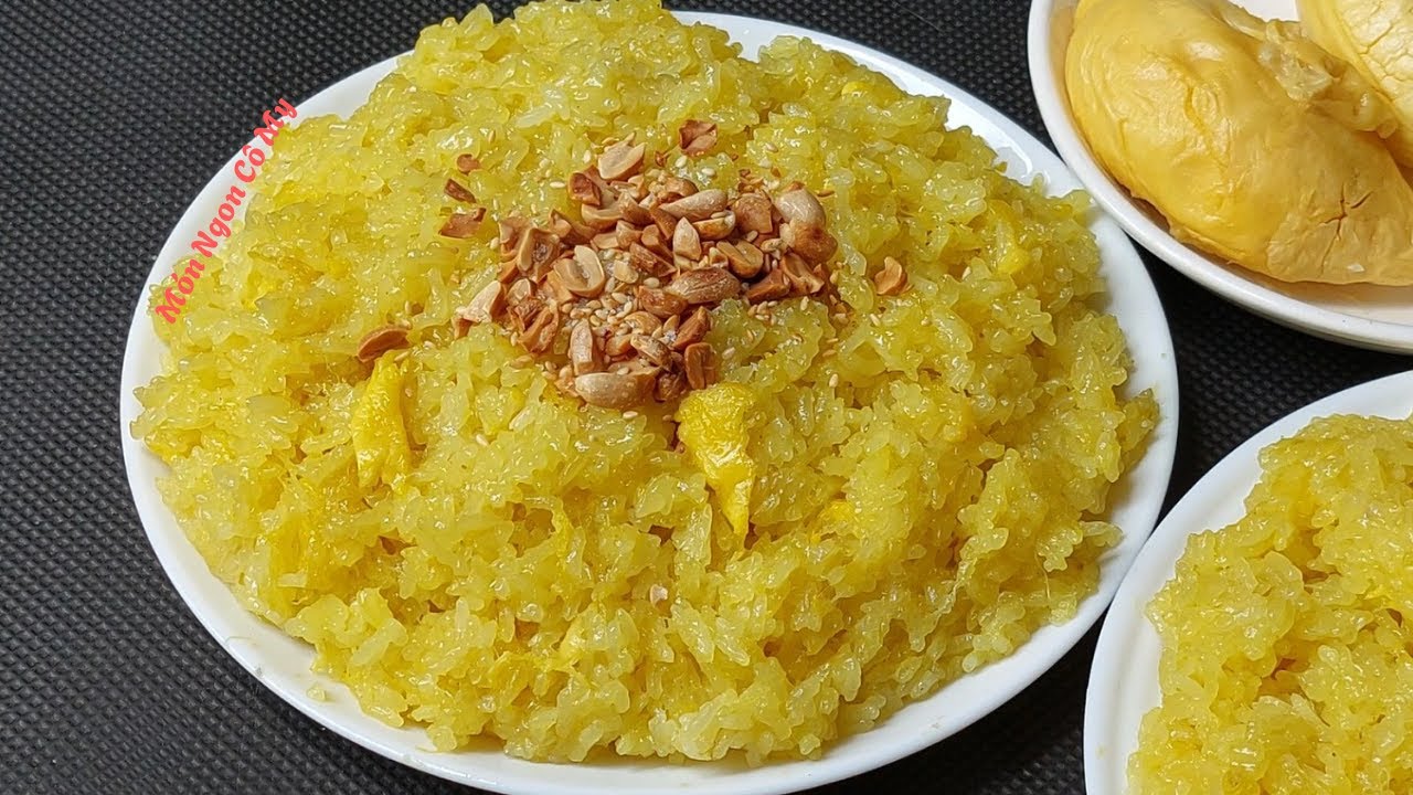 NẤU XÔI SẦU RIÊNG theo cách đặc biệt này đơn giản xôi thơm béo dẻo mềm khi để nguội