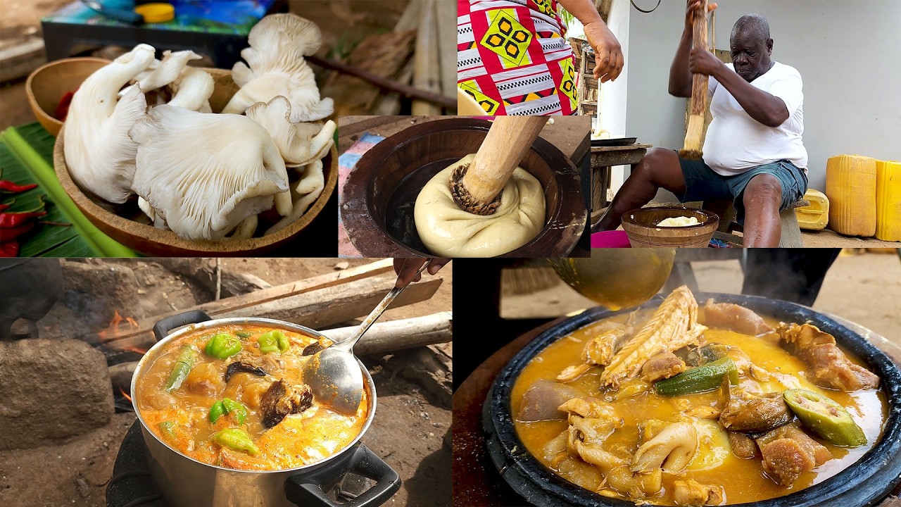 Village Cooking: The Most Delicious Mushroom & Cow Face Soup I've Ever Made