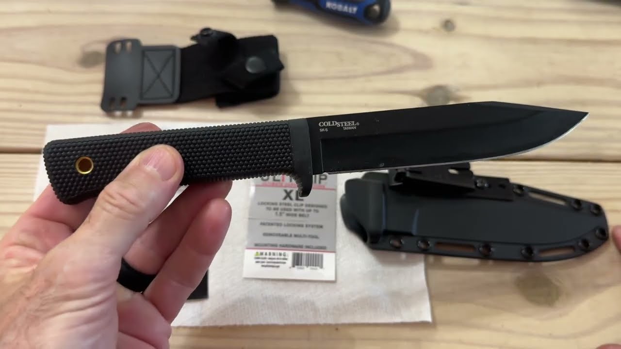 ULTICLIP XL -Fastened to a Cold Steel SRK Knife Sheath