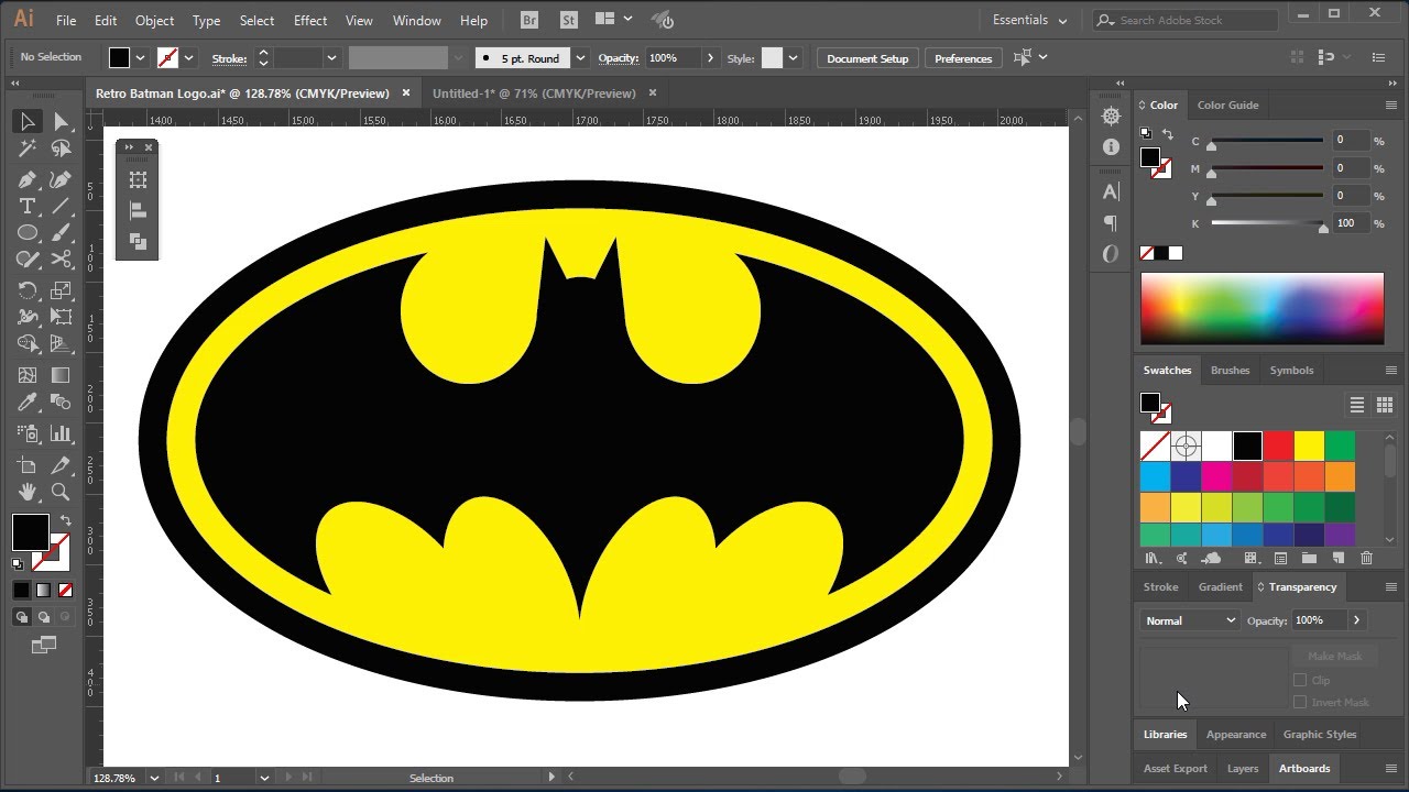 BATMAN LOGO DESIGN  | ADOBE ILLUSTRATOR LOGO DESIGN TUTORIAL