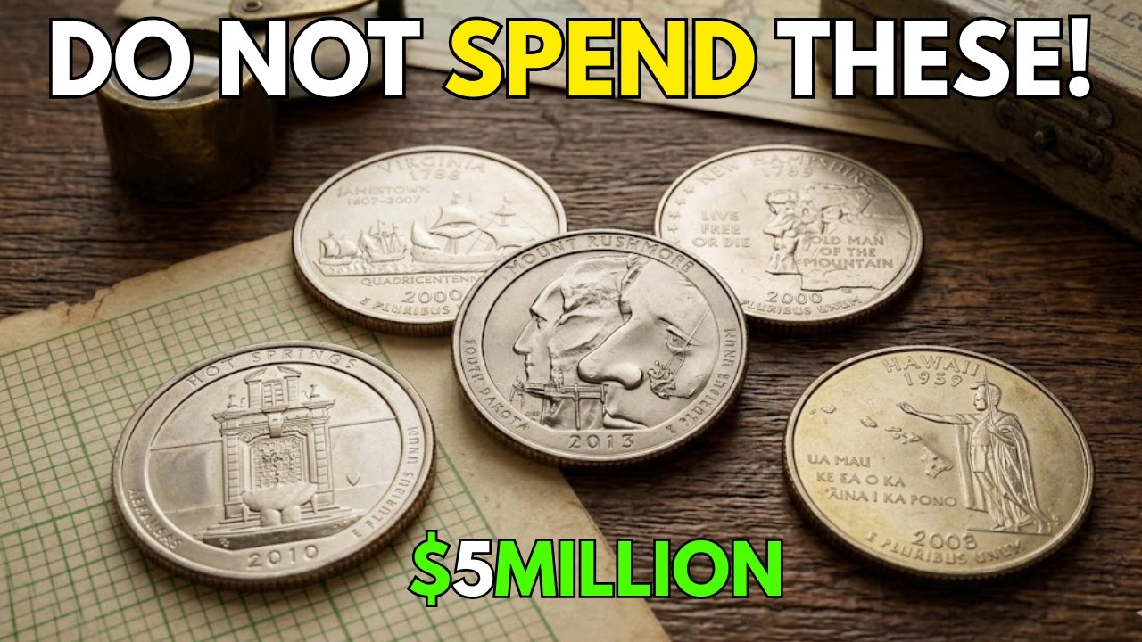 Эти монеты номиналом в четверть доллара с изображением штатов — настоящее сокровище! | Самые ценн...