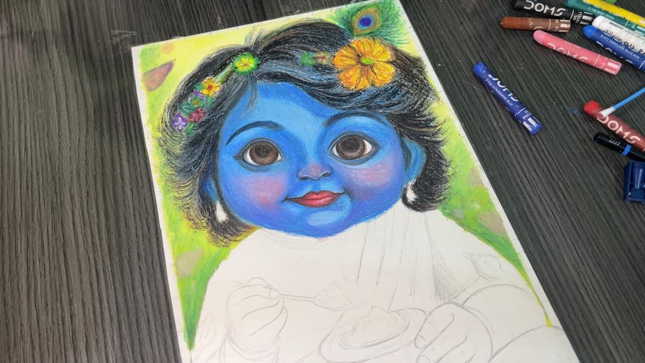 Krishna ji Face drawing tutorial step by step🥰if you like my videos well,so subscribe to my channel 