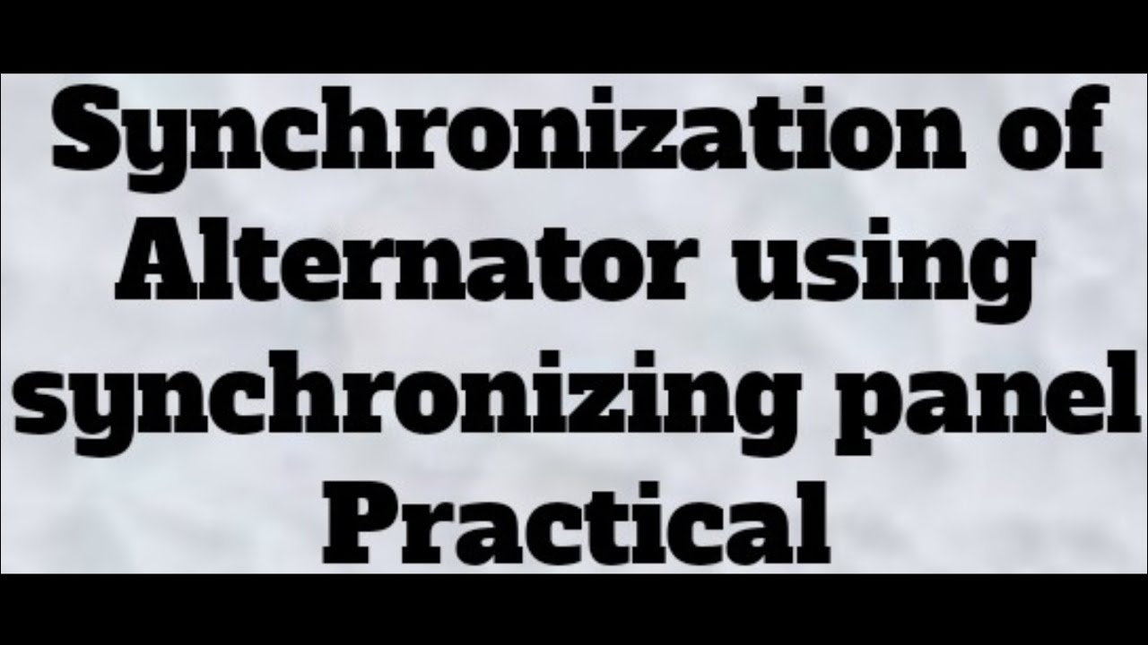 synchronization of Alternator using synchronisation panel