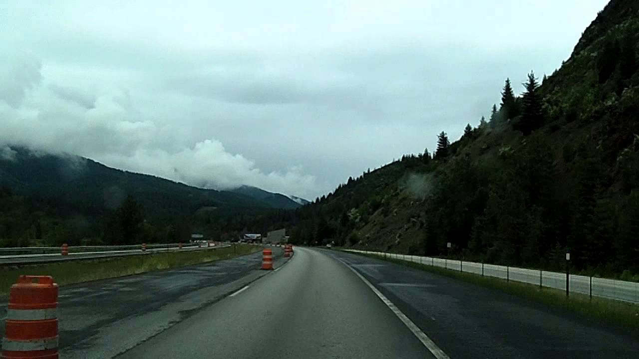 Interstate 90 Across a Rainy Idaho: Wallace, Coeur d'Alene, Spokane