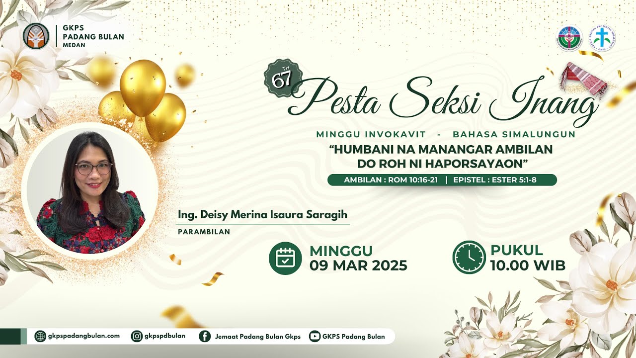 Kebaktian B. Simalungun | Ing. Deisy M Isaura Saragih|Minggu, 09 Maret 2025|GKPS Padang Bulan