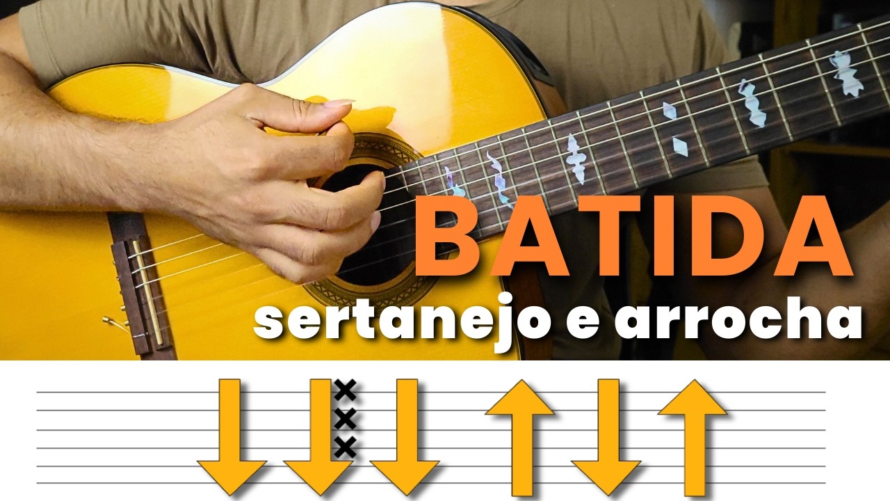 Aula de Violão RITMO e Batida de Sertanejo UNIVERSITÁRIO para INICIANTES
