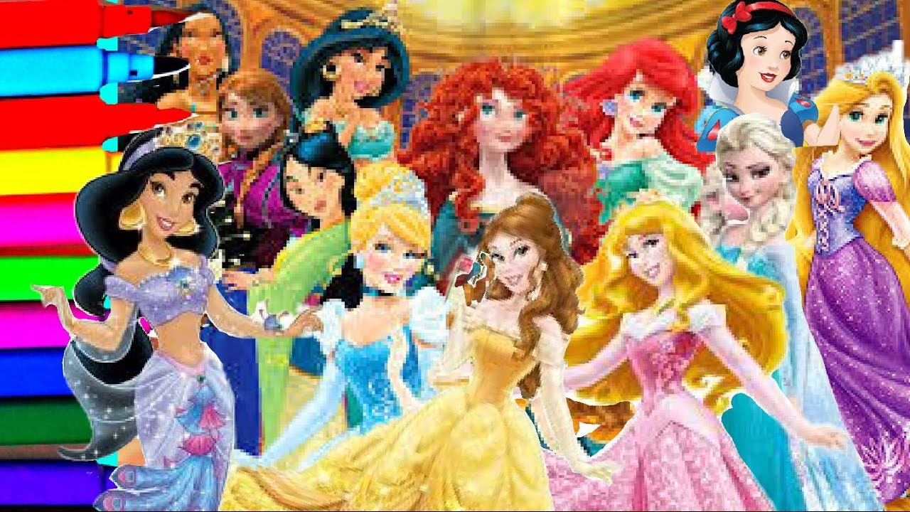 DISNEY PRINCESS Compilation Coloring Book Pages Kids Fun Art Learning Activities Videos For Kids