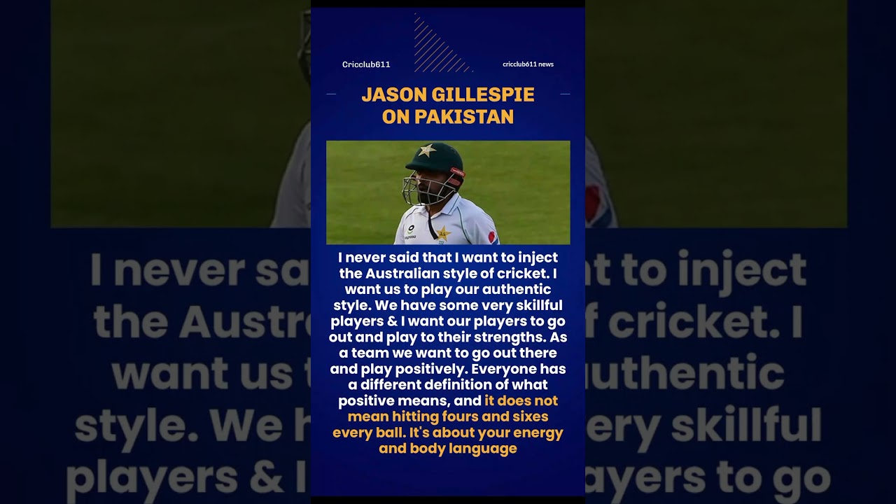 Jason Gillespie on Pakistan team