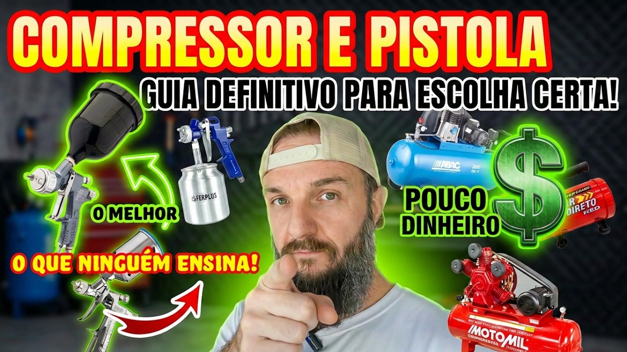3 SEGREDOS PARA ESCOLHER O MELHOR COMPRESSOR E PISTOLA DE PINTURA COM POUCO DINHEIRO