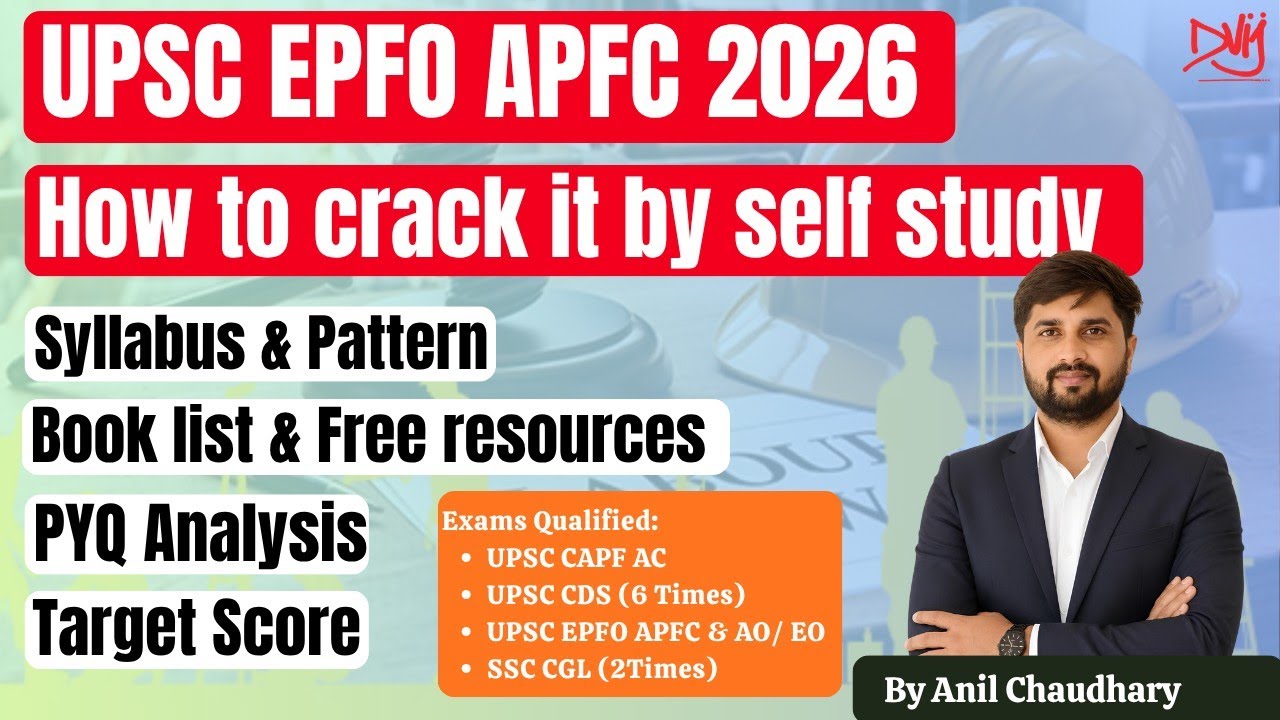 UPSC APFC & AO/EO Self Study Plan I UPSC EPFO APFC Preparation Strategy I Book list I Syllabus 